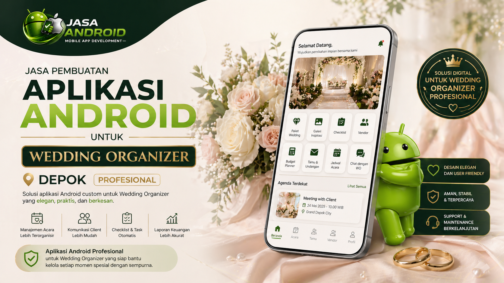 Jasa Pembuatan Aplikasi Android untuk Wedding Organizer Depok Profesional